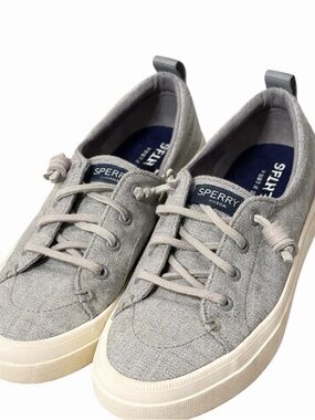 Sperry Women's Light Gray Canvas Slip-On Sneakers